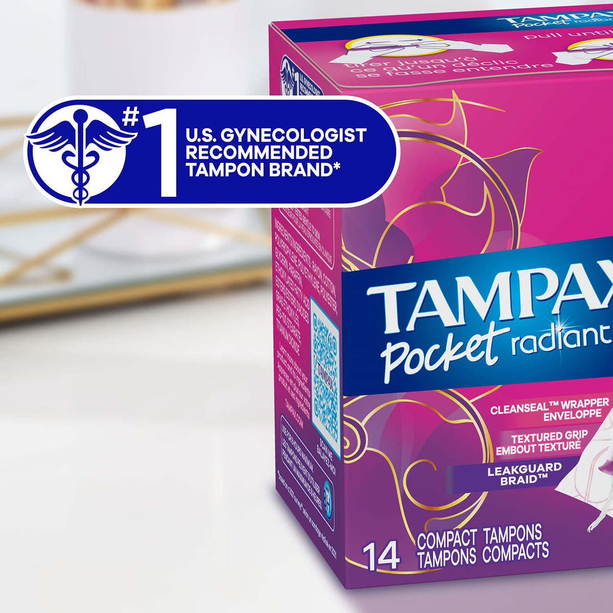 Tampax Pocket Radiant Compact Tampons Multi Pack, Regular/Super Absorbency with BPA-Free TampaxBuy Supplements Australia