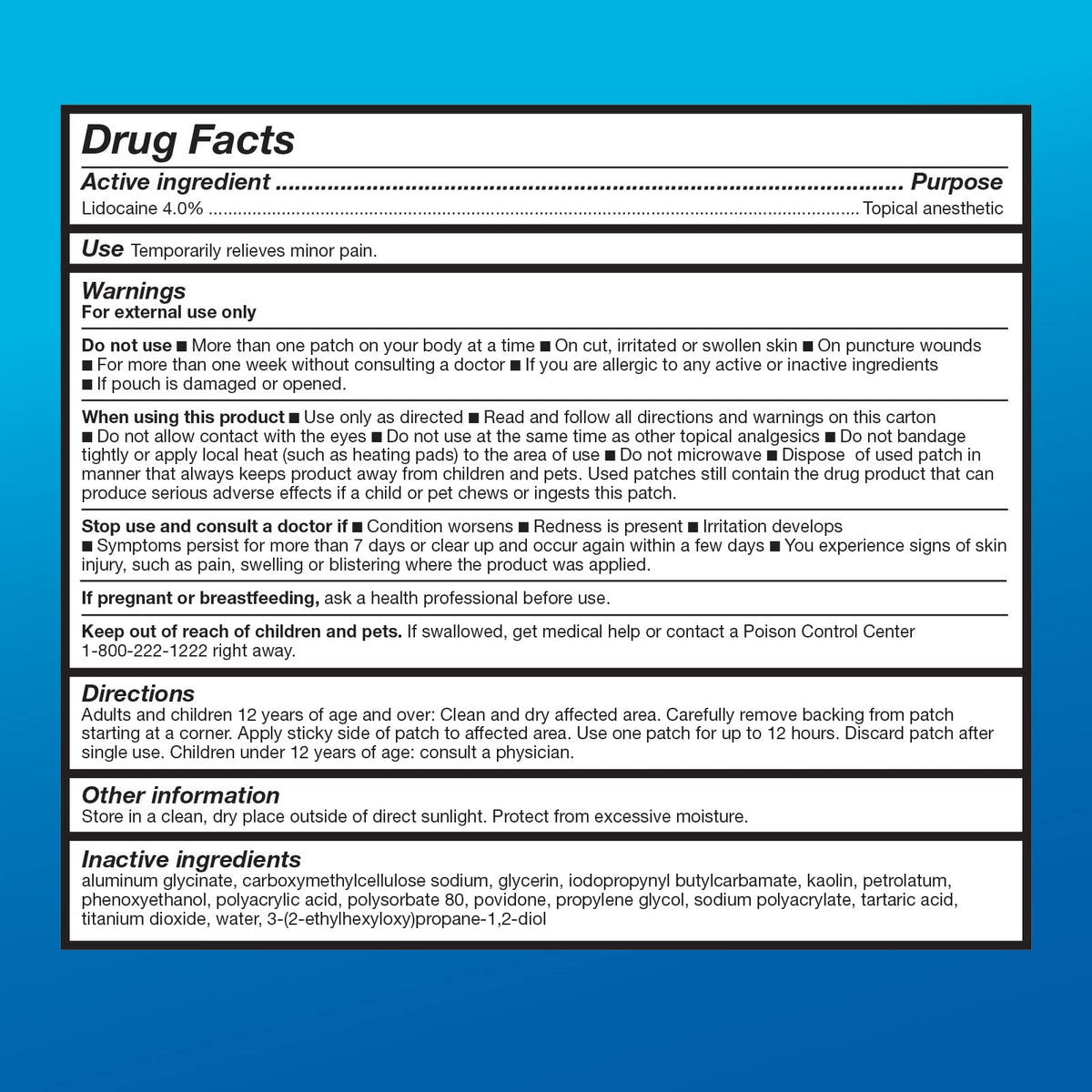Amazon Basic Care Maximum Strength OTC Pain Relief , 4% Lidocaine Patch, 3.9” x 5.5”, 15-Count Box (Previously HealthWise) Amazon Basic Care buy supplements Au