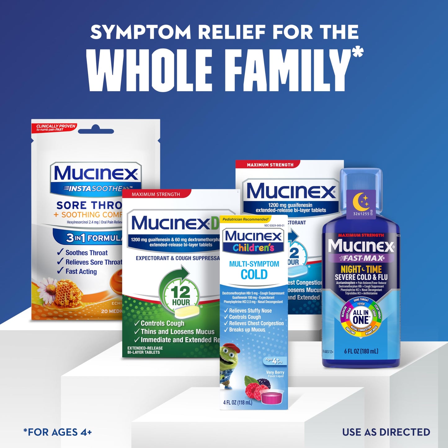 Mucinex Children's Multi-Symptom Cold Medicine, Kids Cough Medicine, Mucinex Kids Medicine/Decongestant with Dextromethorphan HBr, Guaifenesin, Phenylephrine HCl, Very Berry Flavor Liquid, 4 Fl Oz Mucinex buy supplements Au