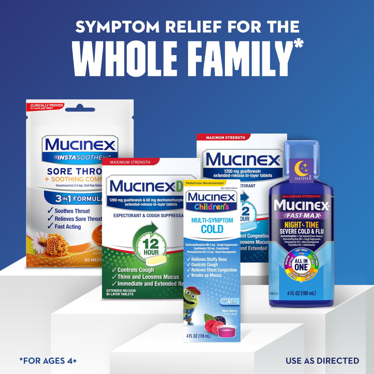 Mucinex Children's Multi-Symptom Cold Medicine, Kids Cough Medicine, Mucinex Kids Medicine/Decongestant with Dextromethorphan HBr, Guaifenesin, Phenylephrine HCl, Very Berry Flavor Liquid, 4 Fl Oz Mucinex buy supplements Au
