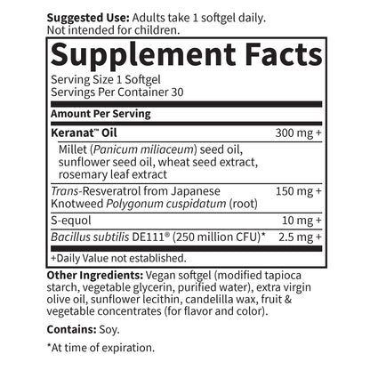 Garden of Life Herbals Menopause Supplement with S-equol & Trans-Resveratrol for Multi-Symptom Relief, Keranat for Thicker, Fuller Hair Growth – Non-GMO, Gluten-Free, Vegan, Berry Flavor, 30 Servings Garden of LifeBuy Supplements Australia