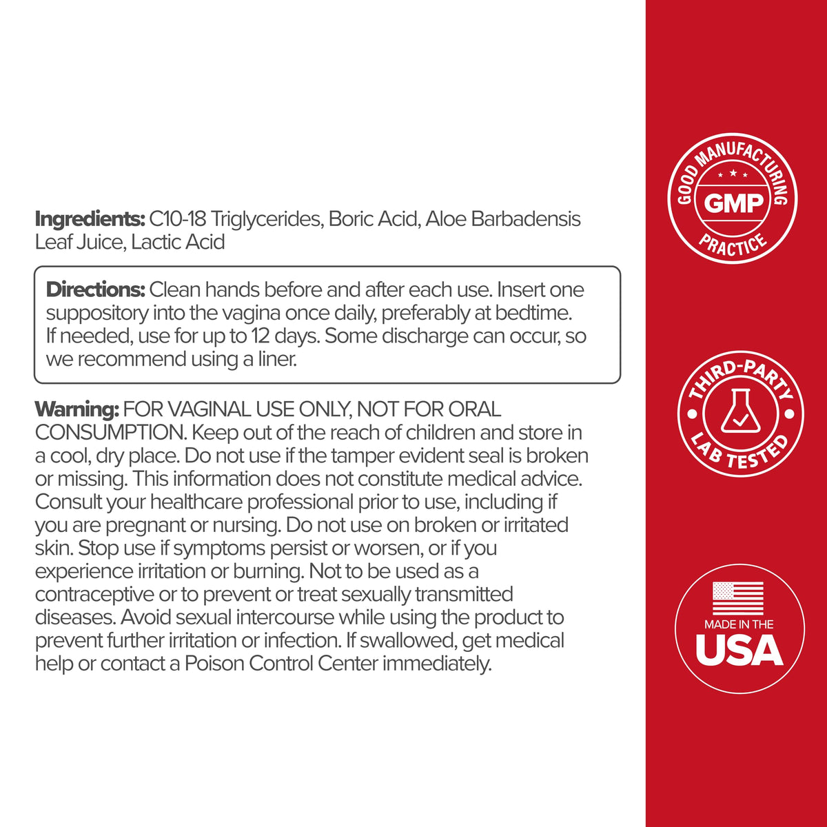 O Positiv URO Boric Acid Vaginal Suppository – with Lactic Acid, and Aloe for Fast Relief and Vaginal Odor Control – Vegan, Free from Parabens, Dyes, and Fragrances – 12 Count (Pack of 1) O PositivBuy Supplements Australia