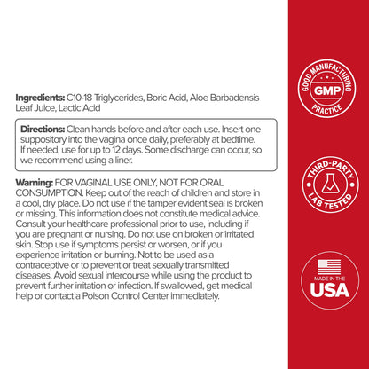 O Positiv URO Boric Acid Vaginal Suppository – with Lactic Acid, and Aloe for Fast Relief and Vaginal Odor Control – Vegan, Free from Parabens, Dyes, and Fragrances – 12 Count (Pack of 1) O PositivBuy Supplements Australia