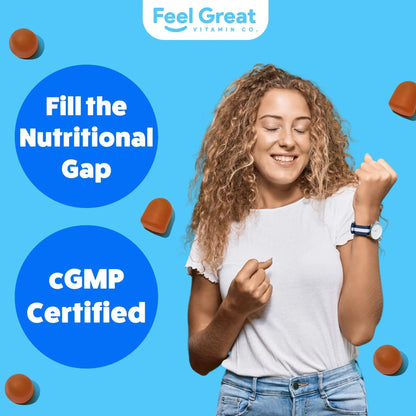 Feel Great Teen Vitamins Multivitamin Gummies | Citrus & Strawberry Flavor for Teen Boys & Girls | for Bone, Muscle & Immune Support | The Feel Great Vitamin Company
