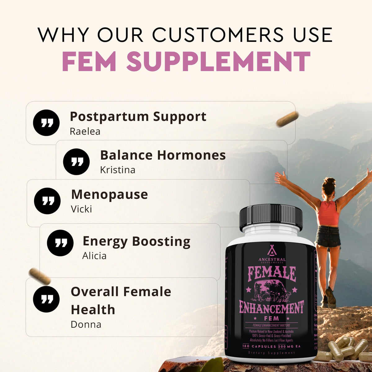 Beef Organ Supplement for Women – Supports Hormone Balance, Energy & Wellness – Grass Fed, Pasture Raised Superfood – Liver, Heart, Kidney, Bone Marrow – Collagen, CoQ10, B12 – Female Support Blend Ancestral SupplementsBuy Supplements Australia