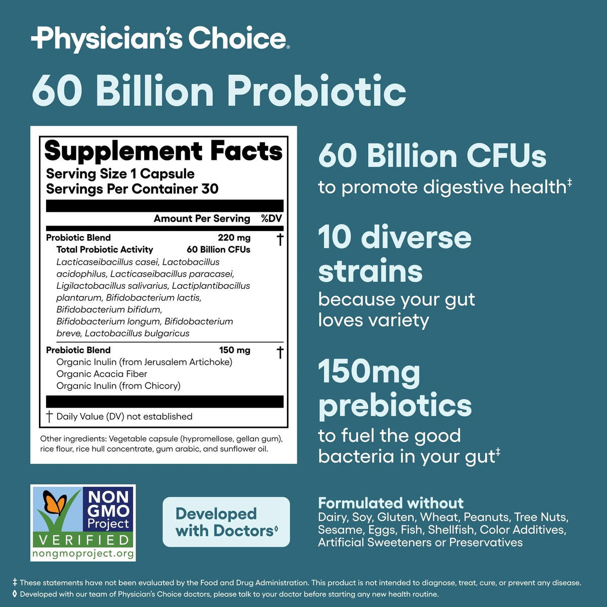 Physician's CHOICE Advanced Gut Health Bundle: 60 Billion Probiotics 30ct + Digestive Enzymes 60ct for Digestive, Gut, and Immune Health Supports Occasional Constipation, Diarrhea, Gas, and Bloating Physician's CHOICEBuy Supplements Australia