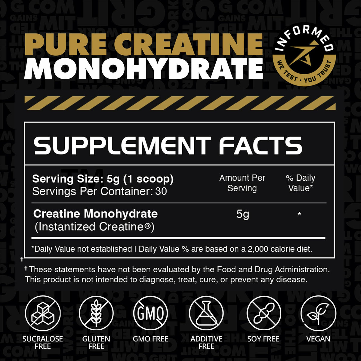 Gains in Bulk Instantized Creatine Monohydrate for Women and Men, Soluble Creatine Powder, Supports Muscle Building, Strength and Performance, Bodybuilding Supplements, Unflavored, 30 Servings GAINS IN BULK GAINSINBULK.COMBuy Supplements Australia