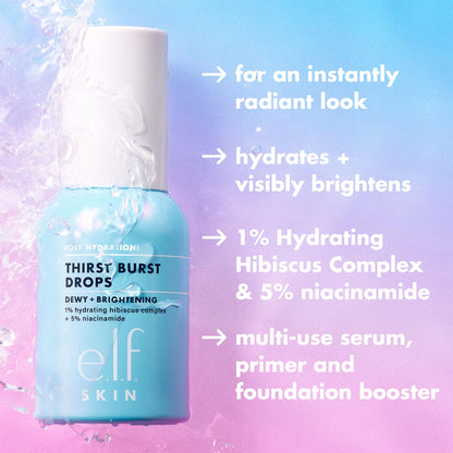e.l.f. SKIN Holy Hydration! Thirst Burst Drops, Serum For A Radiant Complexion Instantly & Over Time