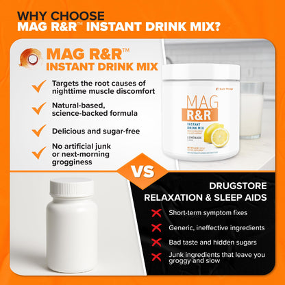 SaltWrap Mag R&R Instant Drink Mix - Sugar-Free Nighttime Magnesium Glycinate Powder with Stevia & FiberSMART® - Muscle Cramp & Leg Cramps Relief, Sleep & Relaxation Support - 30 Servings SaltWrapBuy Supplements Australia
