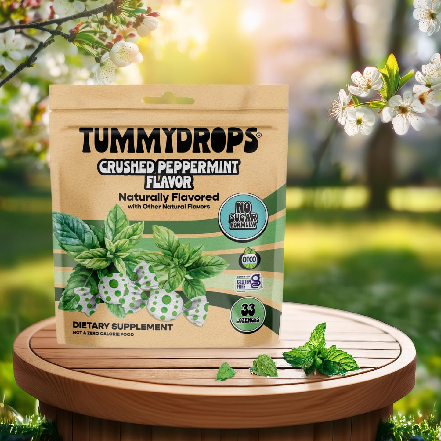 tummy drops No Sugar Crushed Peppermint Flavor, Gluten Free & Vegan, 33 Individually Wrapped Pure Peppermint Oil Lozenges Made with Organic Monkfruit tummy drops buy supplements Au