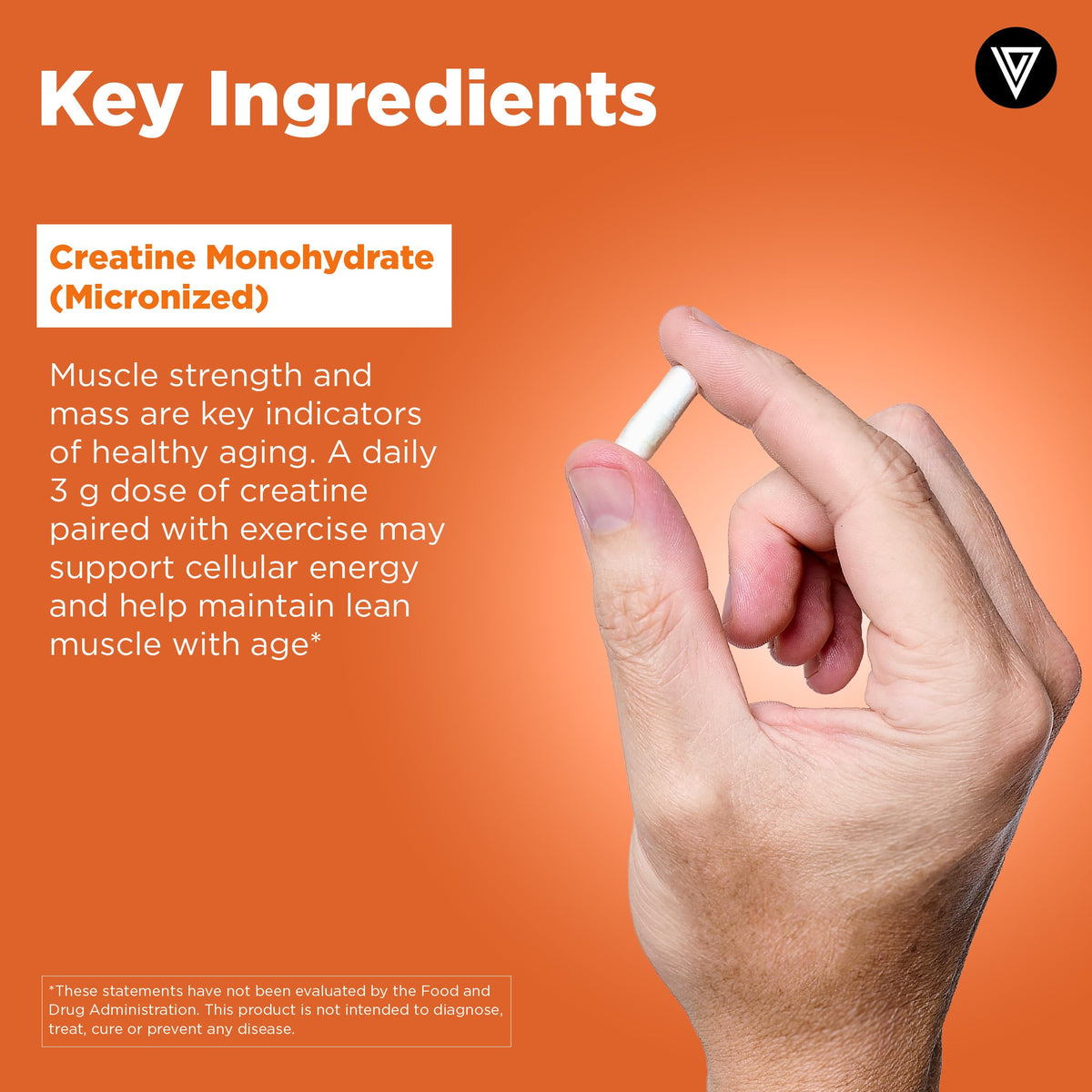Vital Vitamins Creatine Monohydrate Pills for Women & Men - Micronized Creatine Capsules - Cognitive, Strength, Recovery Support - 3g (3000mg) per Serving - Vegan, Non-GMO, 120 Count Vital VitaminsBuy Supplements Australia
