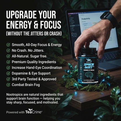 Space Dust Brain Supplements for Memory and Focus – Nootropic Focus Supplement for Brain Health & Mind Boost with TeaCrine, Caffeine, L-Tyrosine, L-Theanine – Cognitive Support Capsules, 60 Count GALACTIC SUPPSBuy Supplements Australia