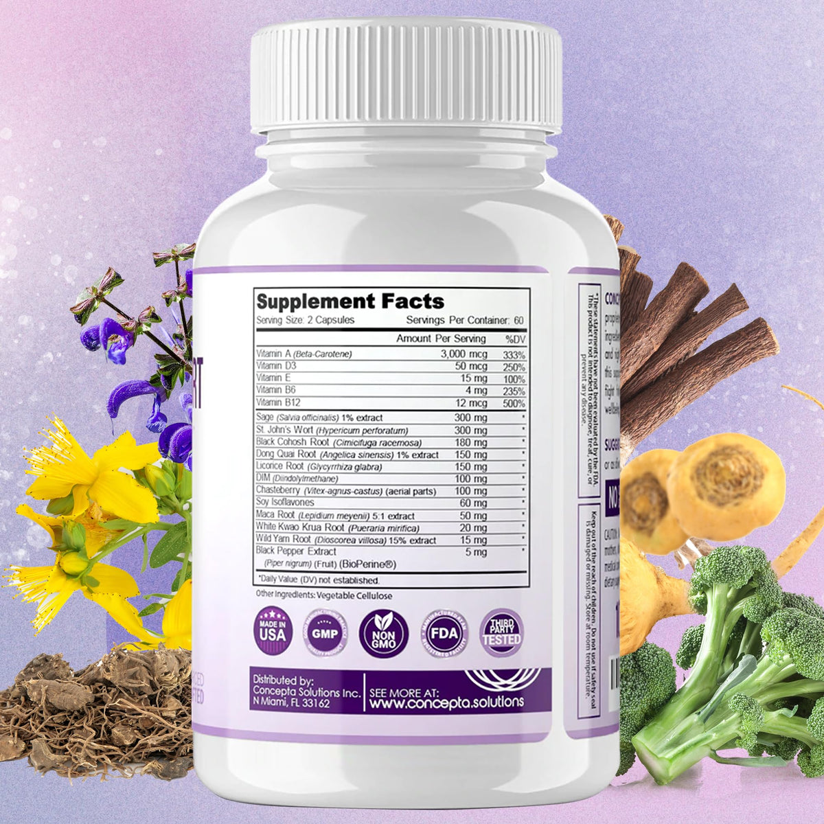 Concepta Solutions Menopause Support - Menopause Relief and Weight Management Support - for Hot Flashes, Night Sweats Relief and Energy - 120 Capsules - Made in USA Concepta SolutionsBuy Supplements Australia