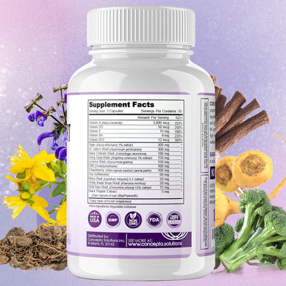 Concepta Solutions Menopause Support - Menopause Relief and Weight Management Support - for Hot Flashes, Night Sweats Relief and Energy - 120 Capsules - Made in USA Concepta SolutionsBuy Supplements Australia