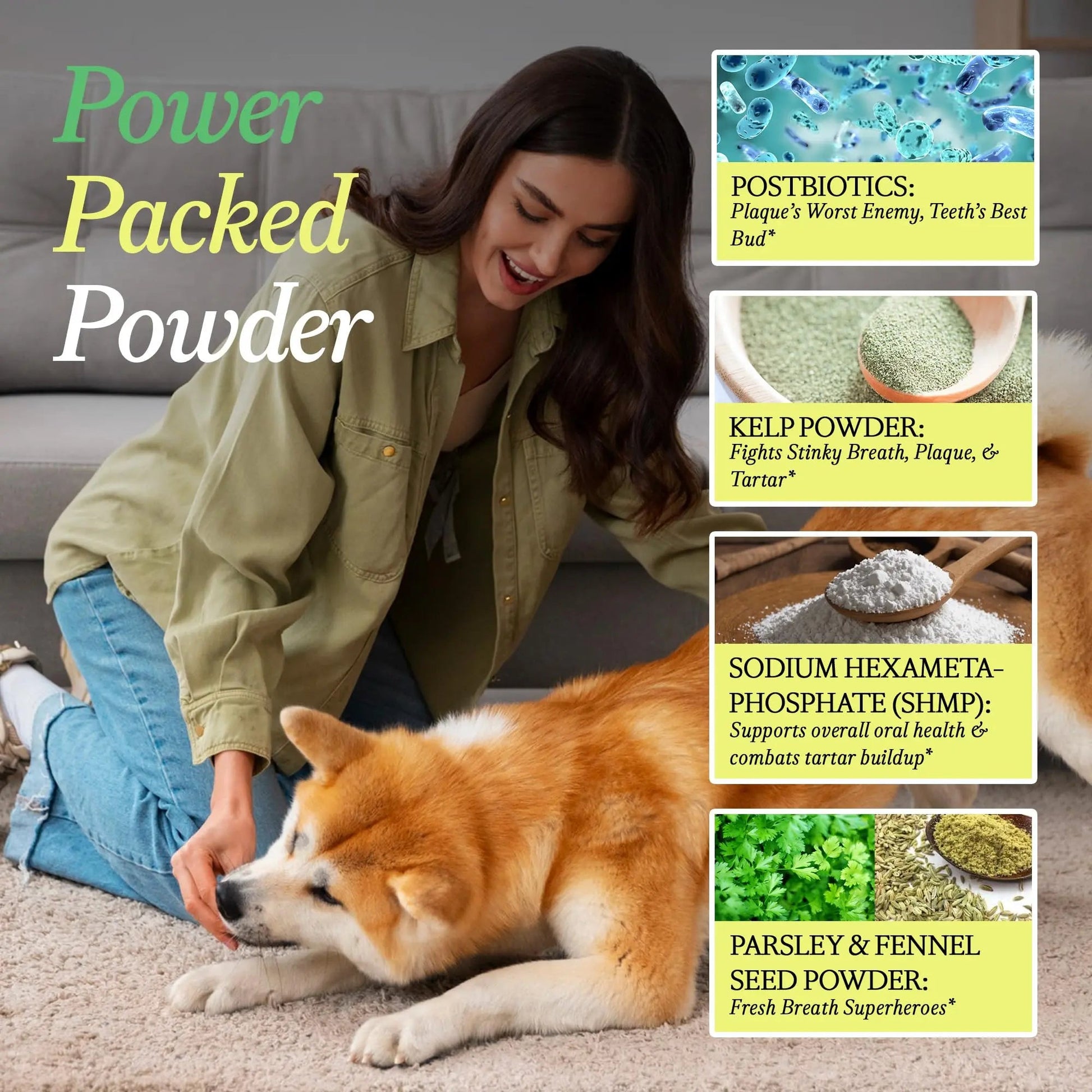 OTHER HALF Doggie Dental Supplement Powder - Dog Breath Freshener & Teeth Cleaning Made Easy - Oral Health Postbiotic for Dogs - Targets Tartar, Plaque & Bad Breath | 45 Scoops, Bacon Flavor OTHER HALFBuy Supplements Australia