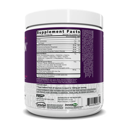 RSP NUTRITION AminoLean Pre Workout Energy (BlackBerry Pomegranate 30 Servings) with TrueFit Protein Powder (Vanilla 2 LB)