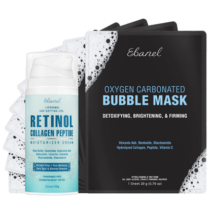 Ebanel Bundle of 10 Pack Bubble Clay Masks, and 2.5% Retinol Moisturizer Ebanel buy supplements Au