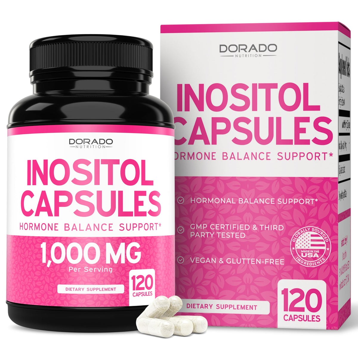 Inositol Capsules (Myo Inositol) (1000mg Per Serving 120 Capsules) Myo Inositol Supplement for Women Hormone Balance Support - Vegan Safe - Third Party Tested - Gluten Free & Made in USA (120 Count) DORADO NUTRITIONBuy Supplements Australia