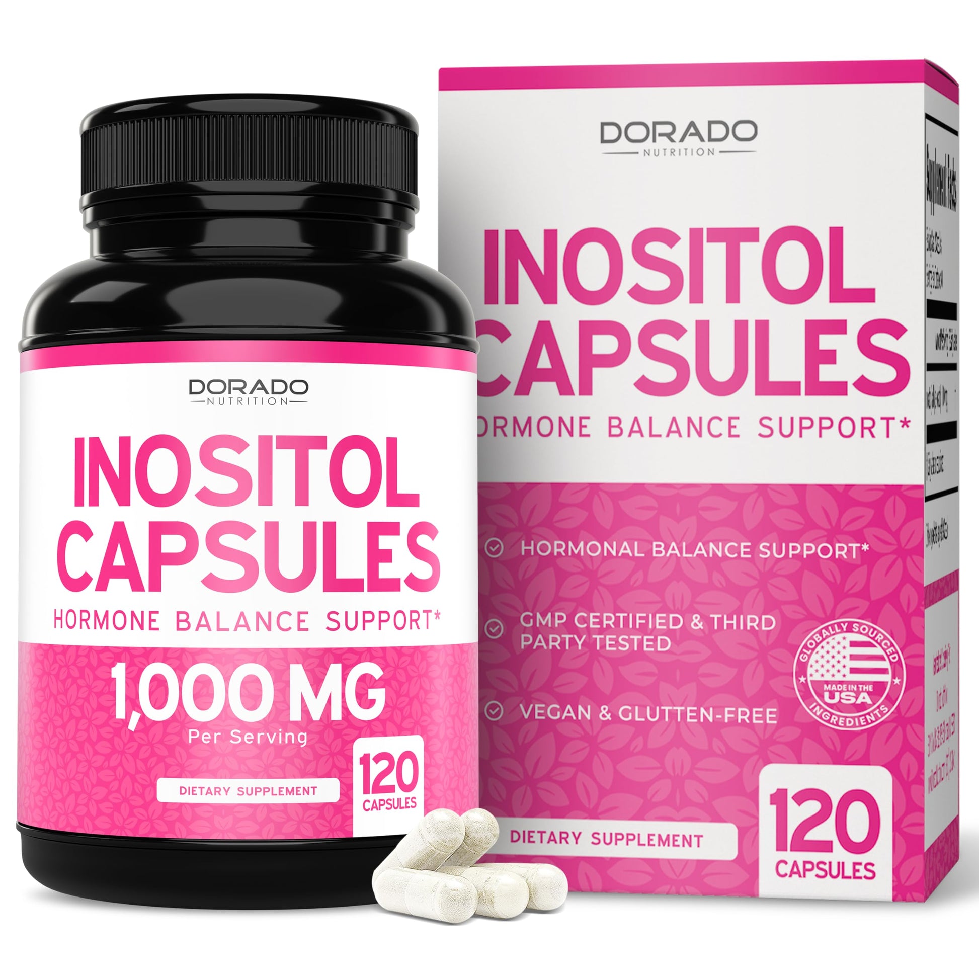 Inositol Capsules (Myo Inositol) (1000mg Per Serving 120 Capsules) Myo Inositol Supplement for Women Hormone Balance Support - Vegan Safe - Third Party Tested - Gluten Free & Made in USA (120 Count) DORADO NUTRITIONBuy Supplements Australia