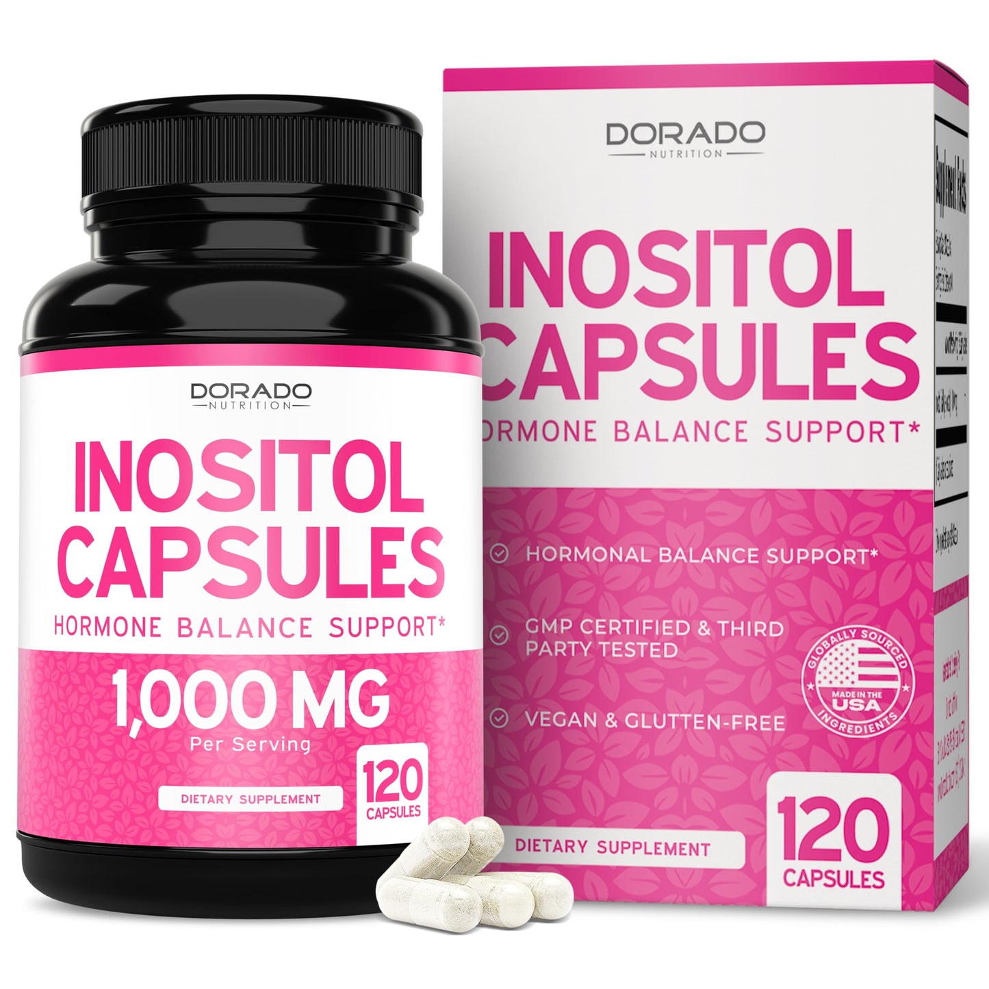 Inositol Capsules (Myo Inositol) (1000mg Per Serving 120 Capsules) Myo Inositol Supplement for Women Hormone Balance Support - Vegan Safe - Third Party Tested - Gluten Free & Made in USA (120 Count) DORADO NUTRITIONBuy Supplements Australia