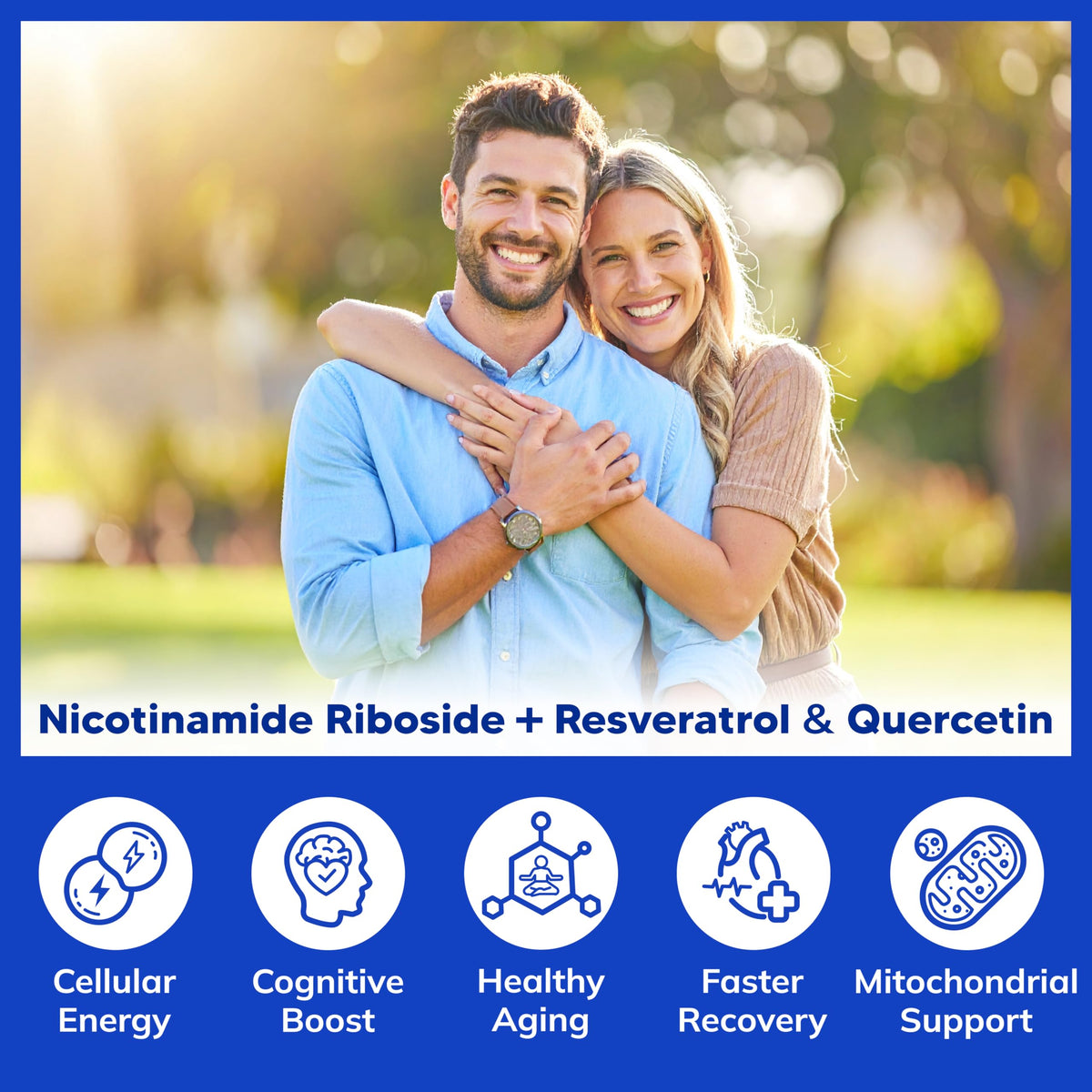 aSquared Nutrition NAD Resveratrol Supplement - NAD+ Nicotinamide Riboside 500mg (Vitamin B3) Plus Trans-Resveratrol & Quercetin - NMN Alternative for Men & Women - 60 Capsules aSquared NutritionBuy Supplements Australia