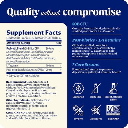 Enzymedica SubCulture Probiotics for Mood, Stress, & Sleep, 50 Billion CFU, Promotes Relaxation, Immune + Digestive Health & Regularity, 30 Count EnzymedicaBuy Supplements Australia