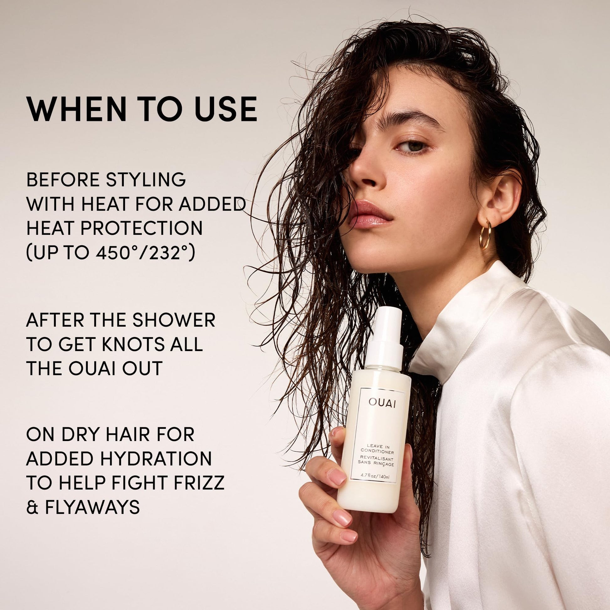 OUAI Leave In Conditioner & Heat Protectant for Hair - Prep Hair for Styling or Use as Detangling Spray to Fight Frizz & Flyaways - No Parabens, Sulfates or Phthalates (4.7 oz) OUAIBuy Supplements Australia