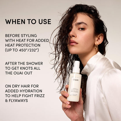 OUAI Leave In Conditioner & Heat Protectant for Hair - Prep Hair for Styling or Use as Detangling Spray to Fight Frizz & Flyaways - No Parabens, Sulfates or Phthalates (4.7 oz) OUAIBuy Supplements Australia