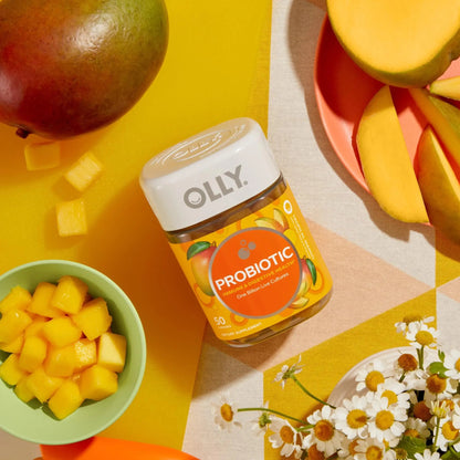 OLLY Probiotic Gummy, Immune and Digestive Support, 1 Billion CFUs, Chewable Probiotic Supplement, Mango, 25 Day Supply - 50 Count OLLYBuy Supplements Australia