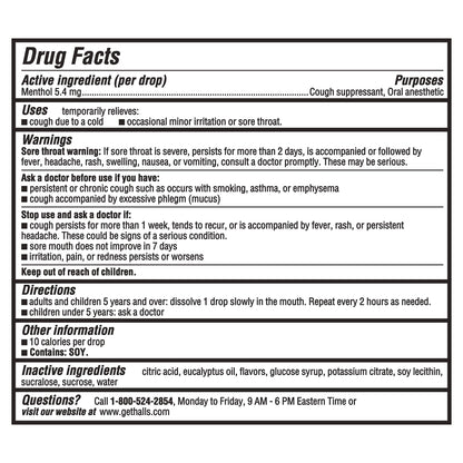 HALLS Cough and Throat Relief Mentho-Lyptus Cough Drops, Value Pack, 80 Drops HALLS buy supplements Au
