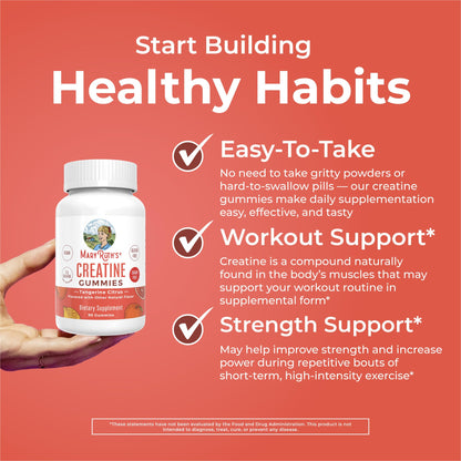 MaryRuth's Creatine Gummies | Creatine Monohydrate Gummies | 3g Creatine Per Serving | Creatine for Women & Men | Tangerine Citrus Flavor | Exercise | Workout | Sugar Free | Vegan | 90 Count MARYRUTH'SBuy Supplements Australia