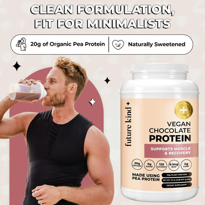 Future Kind Vegan Protein Powder, Chocolate, Pea Plant Protein for Lean Muscle with Iron & Fiber, Whey-Free, Sugar-Free, Soy-Free, Non-Dairy (34 Servings) Future Kind buy supplements Au