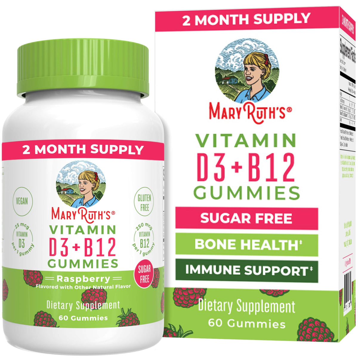 MaryRuth Organics Sugar Free | 2 Month Supply | Vitamin D & B12 Vitamin Supplements for Adults & Kids | Bone Health | Immune Support | Vegan | Non-GMO | 60 Servings MARYRUTH'SBuy Supplements Australia