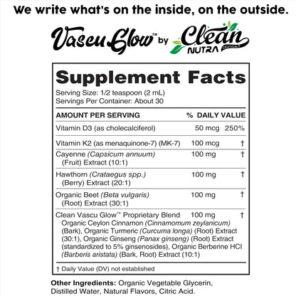 Clean Nutra Cayenne Pepper Drops Supplement Liquid + Hawthorn Berry, Vitamin D3 K2 Beet Root Powder, Ceylon Cinnamon, Turmeric Curcumin Clean Nutraceuticals canada supplements
