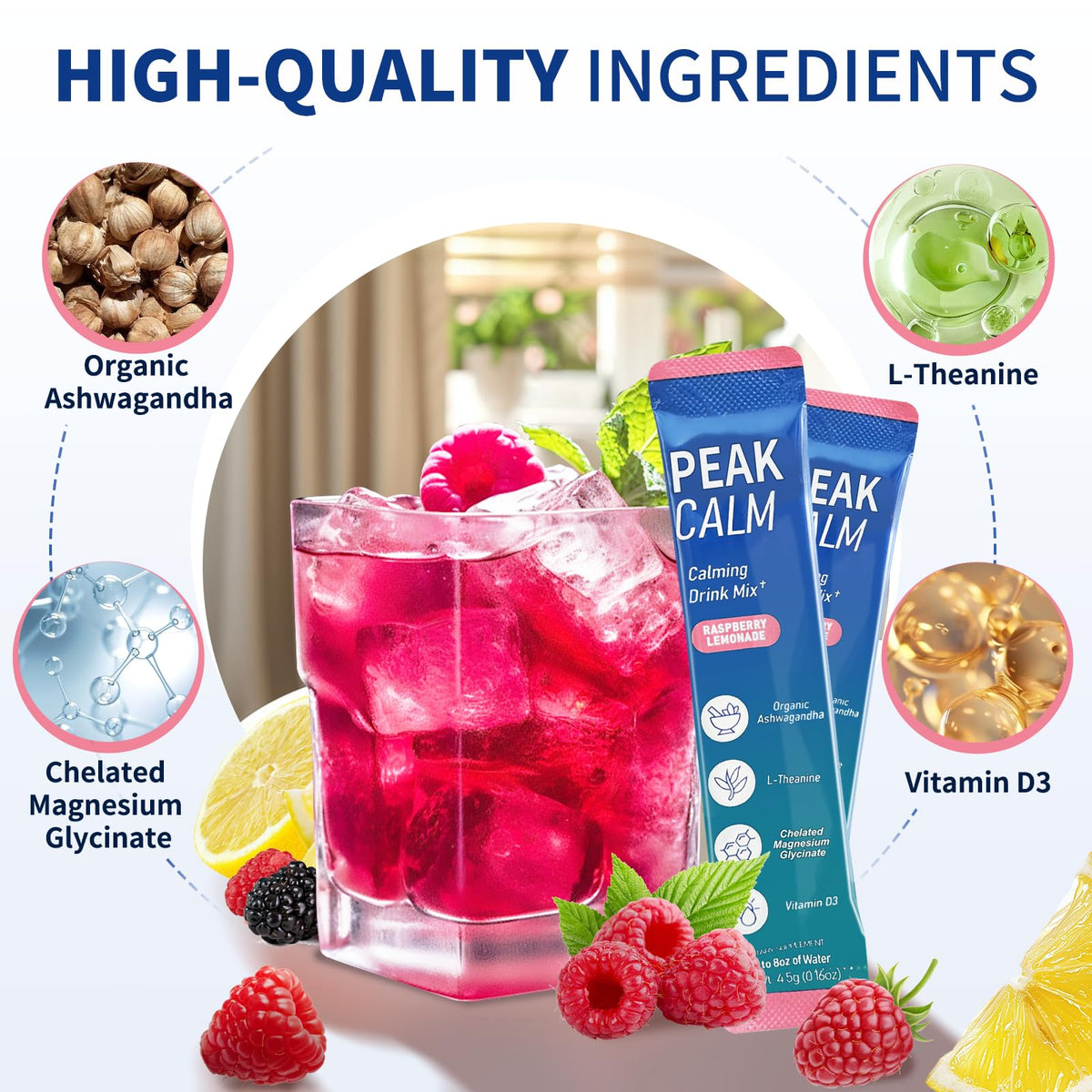 40 Count Super Cortisol Calm Drink with Magnesium Glycinate, Ashwagandha, L-Theanine & Vitamin D3 |Magnesium glycinate Powder for Relaxation, Focus & Sleep Support | Raspberry Lemonade | No Sugar OLELONBuy Supplements Australia