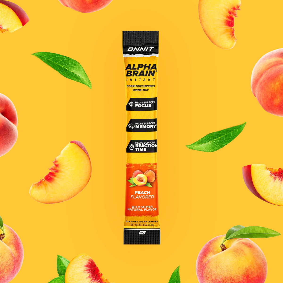 ONNIT Alpha Brain Instant Cognitive Support Drink Mix, Nootropic Supplement for Focus, Memory and Clarity, Peach Flavor, 0.13 oz Packets, 30 Count ONNITBuy Supplements Australia