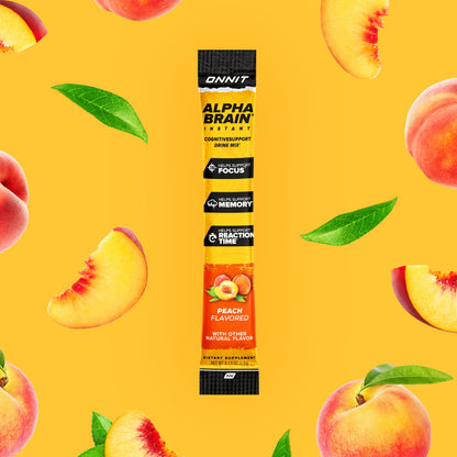 ONNIT Alpha Brain Instant Cognitive Support Drink Mix, Nootropic Supplement for Focus, Memory and Clarity, Peach Flavor, 0.13 oz Packets, 30 Count ONNITBuy Supplements Australia