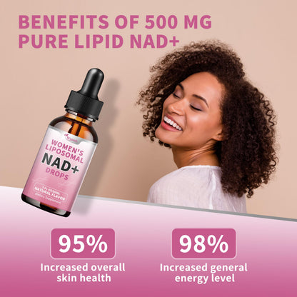Liposomal NAD Liquid Supplement for Women, Pure 500mg NAD Nicotinamide - Cell Regeneration，Energy & Metabolism Support, Vegan,Sugar Free，Additives Free，2 Fl Oz WanishBuy Supplements Australia