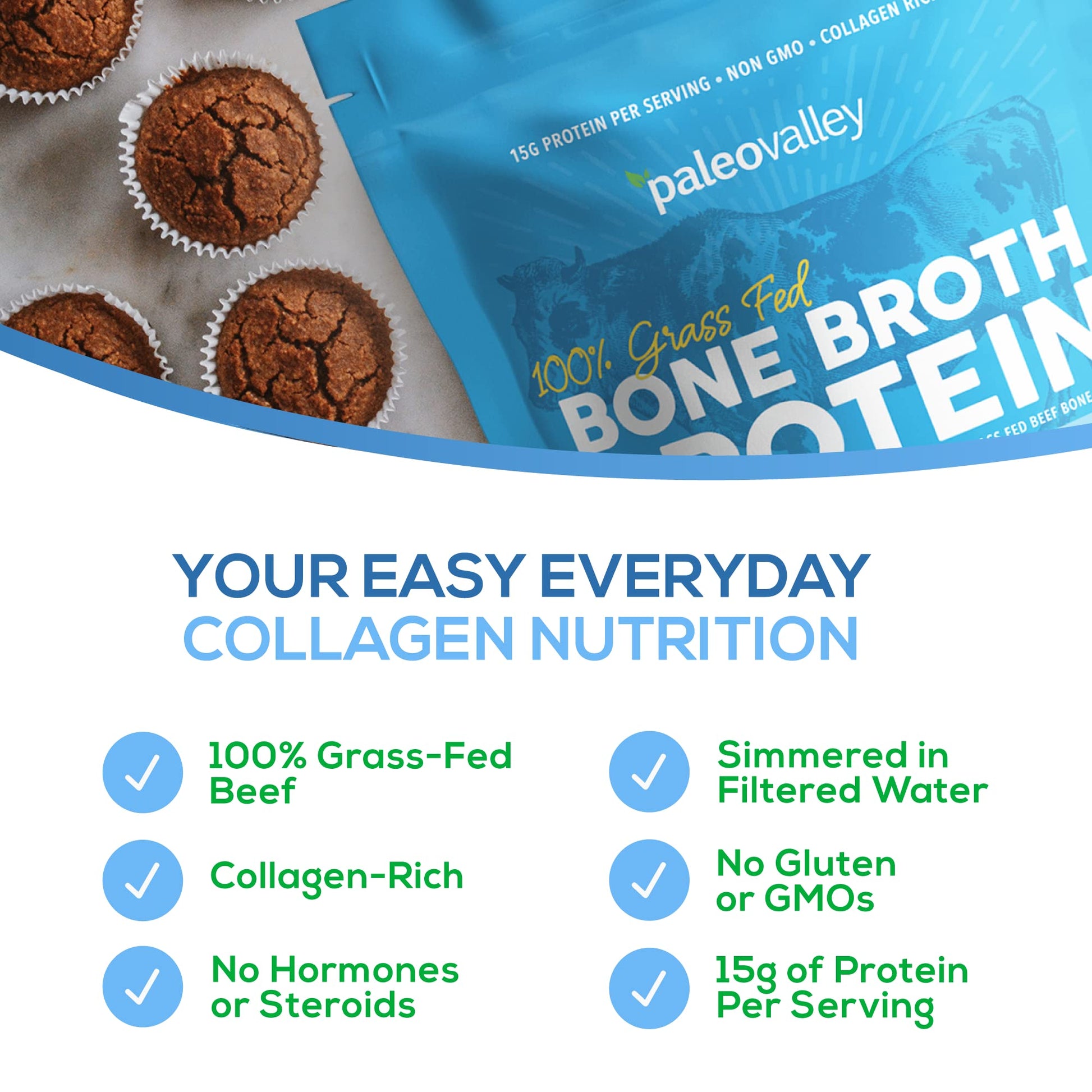 Paleovalley 100% Grass Fed Beef Bone Broth Protein Powder - Rich in Collagen Peptides PaleovalleyBuy Supplements Australia