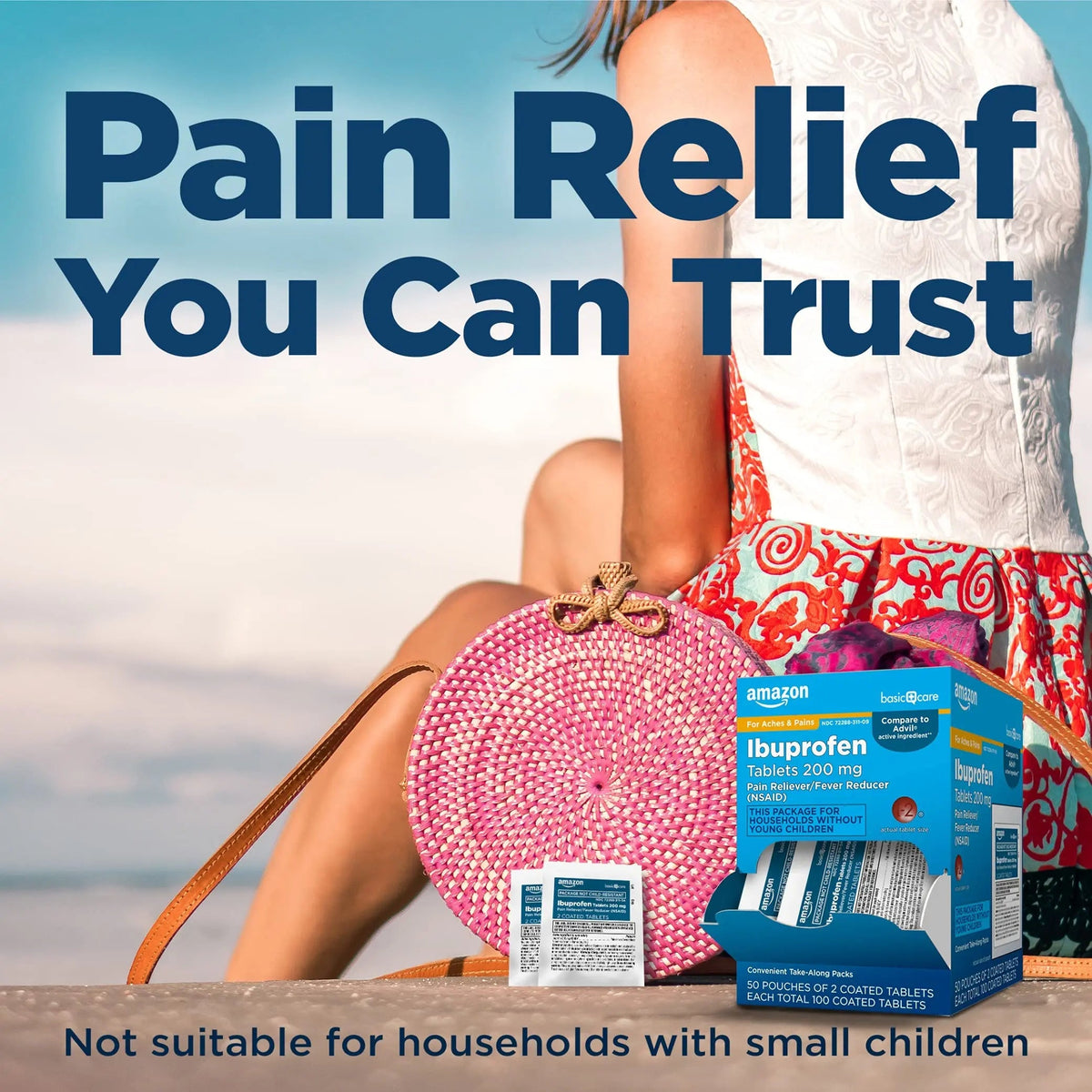 Amazon Basic Care Ibuprofen Tablets, 200 mg, Pain Reliever and Fever Reducer, For Headache, Muscular Aches, Arthritis, Backache, Menstrual Pain, 100 Count (Pack of 1) Amazon Basic CareBuy Supplements Australia
