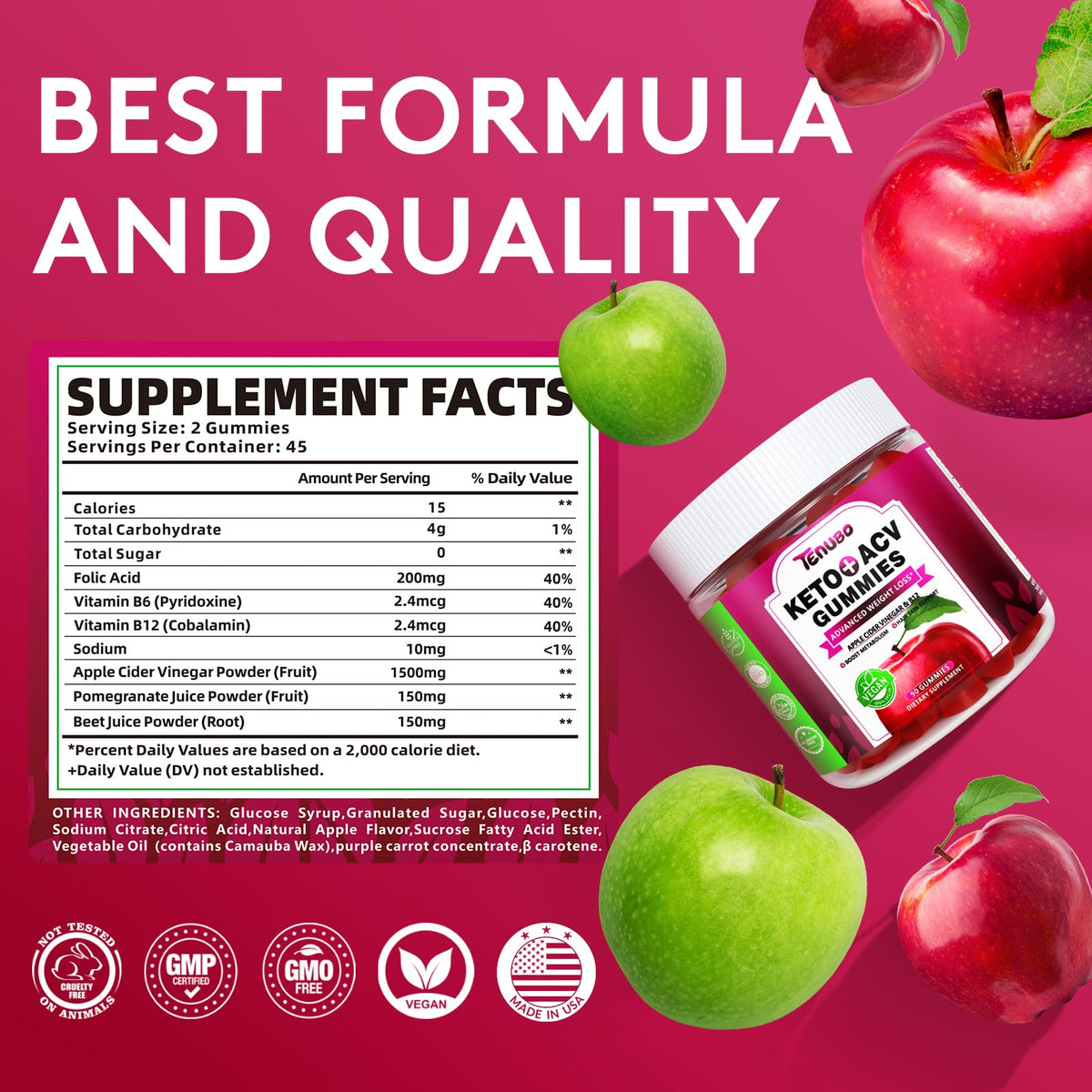 Tenubo Keto ACV Gummies Advanced Weight Loss - 90 Count Speedy Keto Acv TenuboBuy Supplements Australia