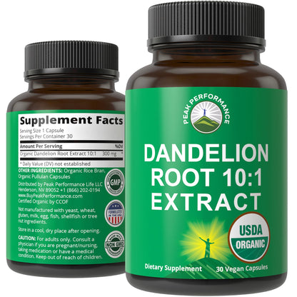 USDA Organic Dandelion Root Extract Supplement - 10x More Potent Than Raw Root. Standardized and Concentrated Vegan Dandelion Root Capsules for Women and Men. Supports Detox, Immune, Liver, Gut Health Peak PerformanceBuy Supplements Australia