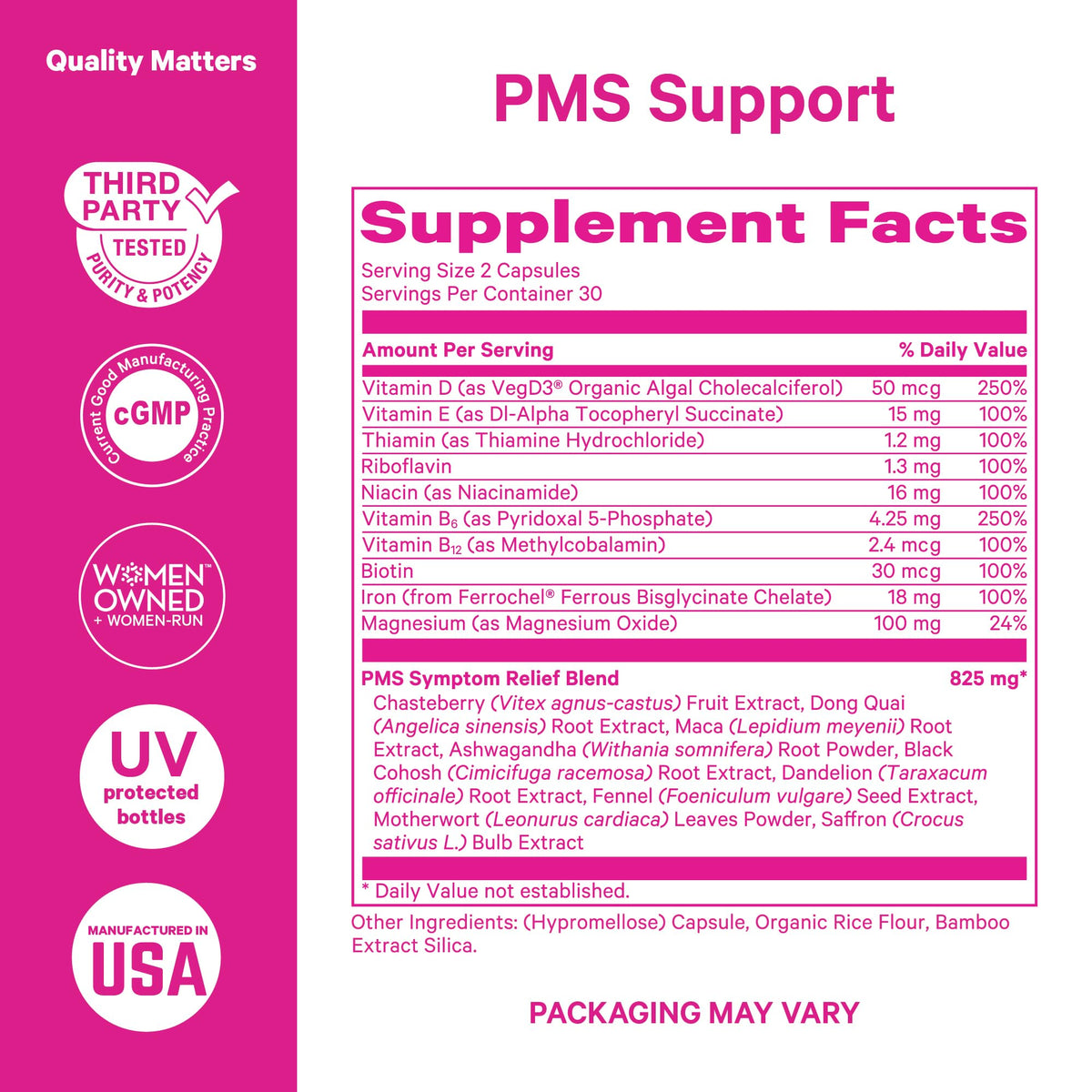 Pink Stork PMS Supplement for Women - Vitex, Ashwagandha, Maca Root & 10 Vitamins & Minerals to Support Hormone Balance, Mood, Bloating, Period Regularity - 60 Capsules Pink StorkBuy Supplements Australia