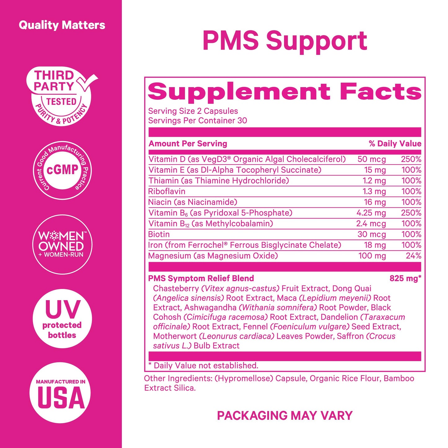 Pink Stork PMS Supplement for Women - Vitex, Ashwagandha, Maca Root & 10 Vitamins & Minerals to Support Hormone Balance, Mood, Bloating, Period Regularity - 60 Capsules Pink StorkBuy Supplements Australia