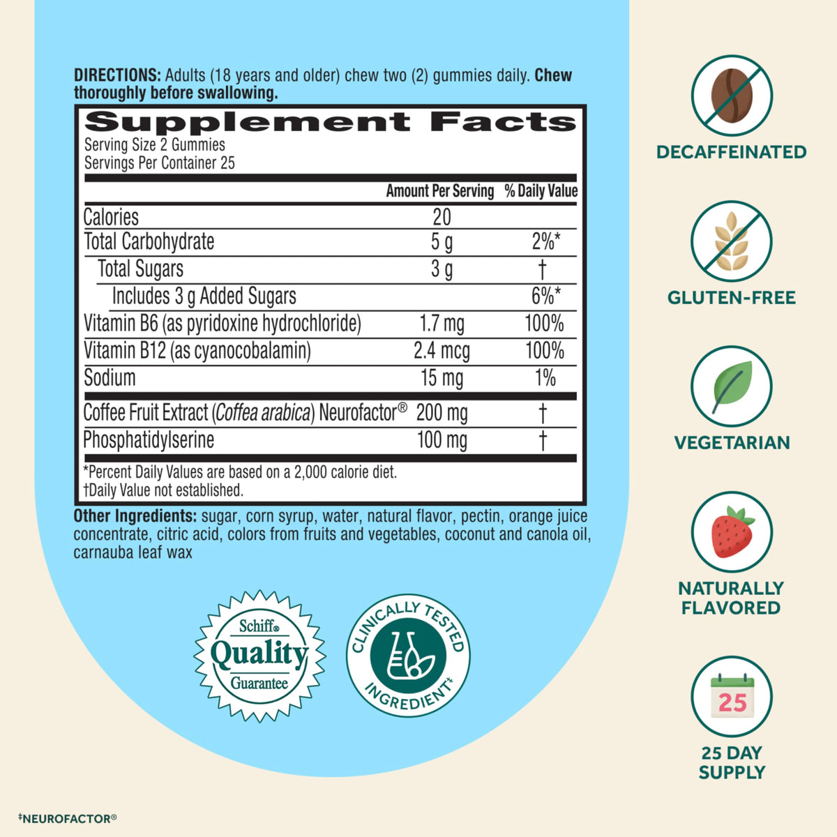 NEURIVA Plus Decaffeinated Nootropic Brain Supplement for Memory, Focus & Concentration & Cognitive Function, Clinically Tested NeuroFactor, Phosphatidylserine, Vitamins B6 B12,50ct Strawberry Gummies NEURIVABuy Supplements Australia