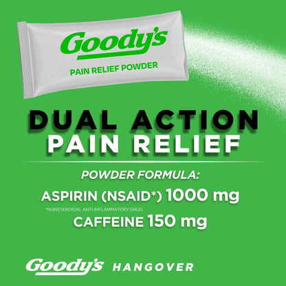 Goody's Hangover Relief Powder, Dual Action Fast Headache Pain Relief with Aspirin and Caffeine, Berry Citrus Flavor, 16 Count Goody'sBuy Supplements Australia