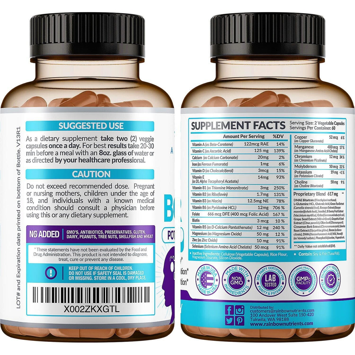40-in-1 Brain Booster Supplements for Memory, Focus, Clarity, Energy, Performance Rainbow Nutrients, LLCBuy Supplements Australia