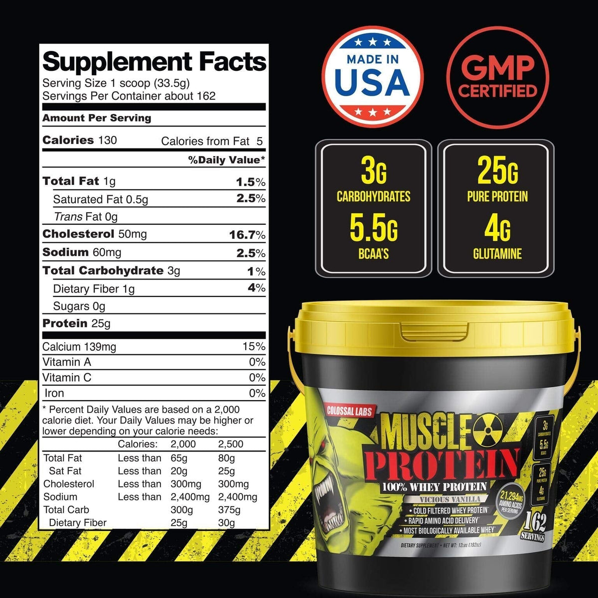 COLOSSAL LABS Muscle Protein Whey Powder [12 lbs/Pack of 1]–Chocolate Protein COLOSSAL LABSBuy Supplements Australia