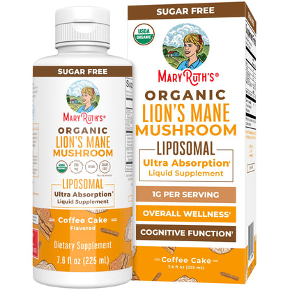 MaryRuth Organics Lions Mane Supplement | Ultra Absorption Liposomal | Full Spectrum Lion's Mane Mushroom | 200mg Beta-Glucans Per Serving | USDA Organic | Vegan | 7.6 oz | 15 Servings MARYRUTH'SBuy Supplements Australia