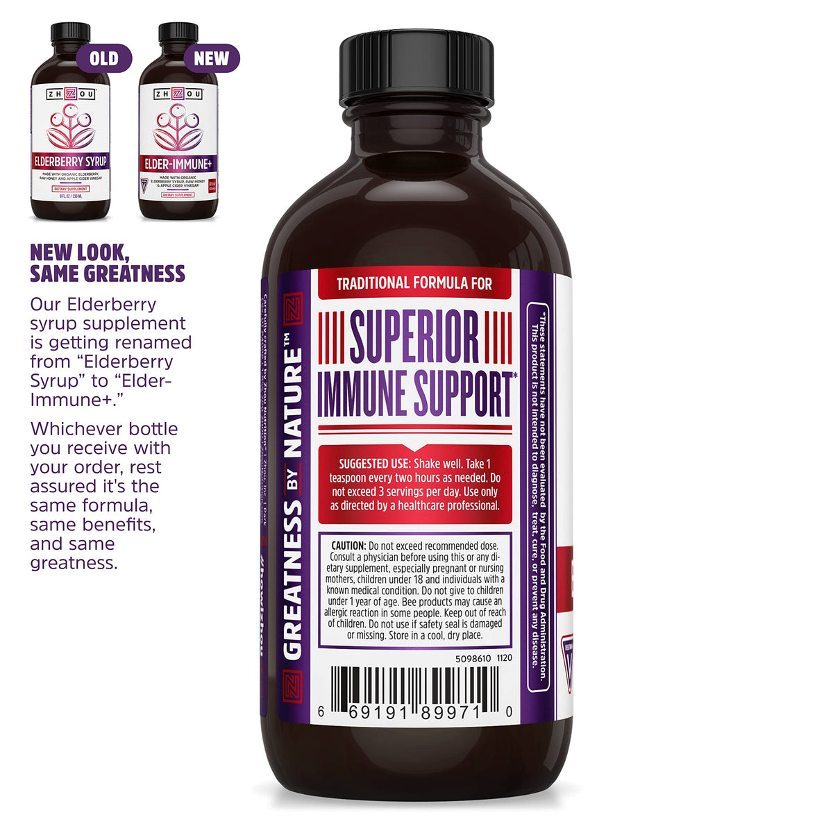 Zhou Nutrition Elderberry Syrup, Immune System Booster with Organic Elderberry Syrup Zhou NutritionBuy Supplements Australia